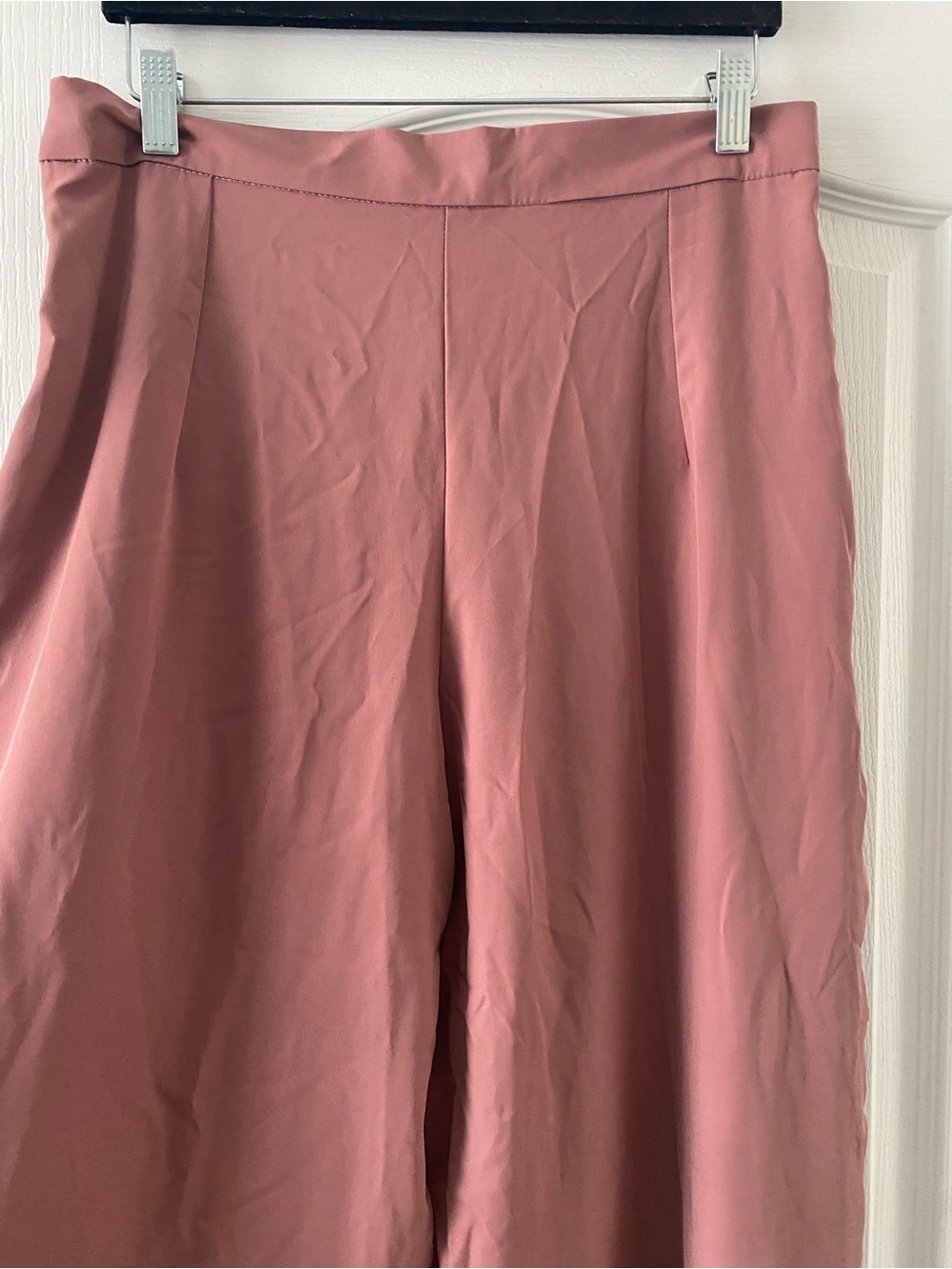 Danica High-Rise Split-Hem Wide Leg Pants in Dusty Rose Quiet Luxury Workwear L - Picture 12 of 14